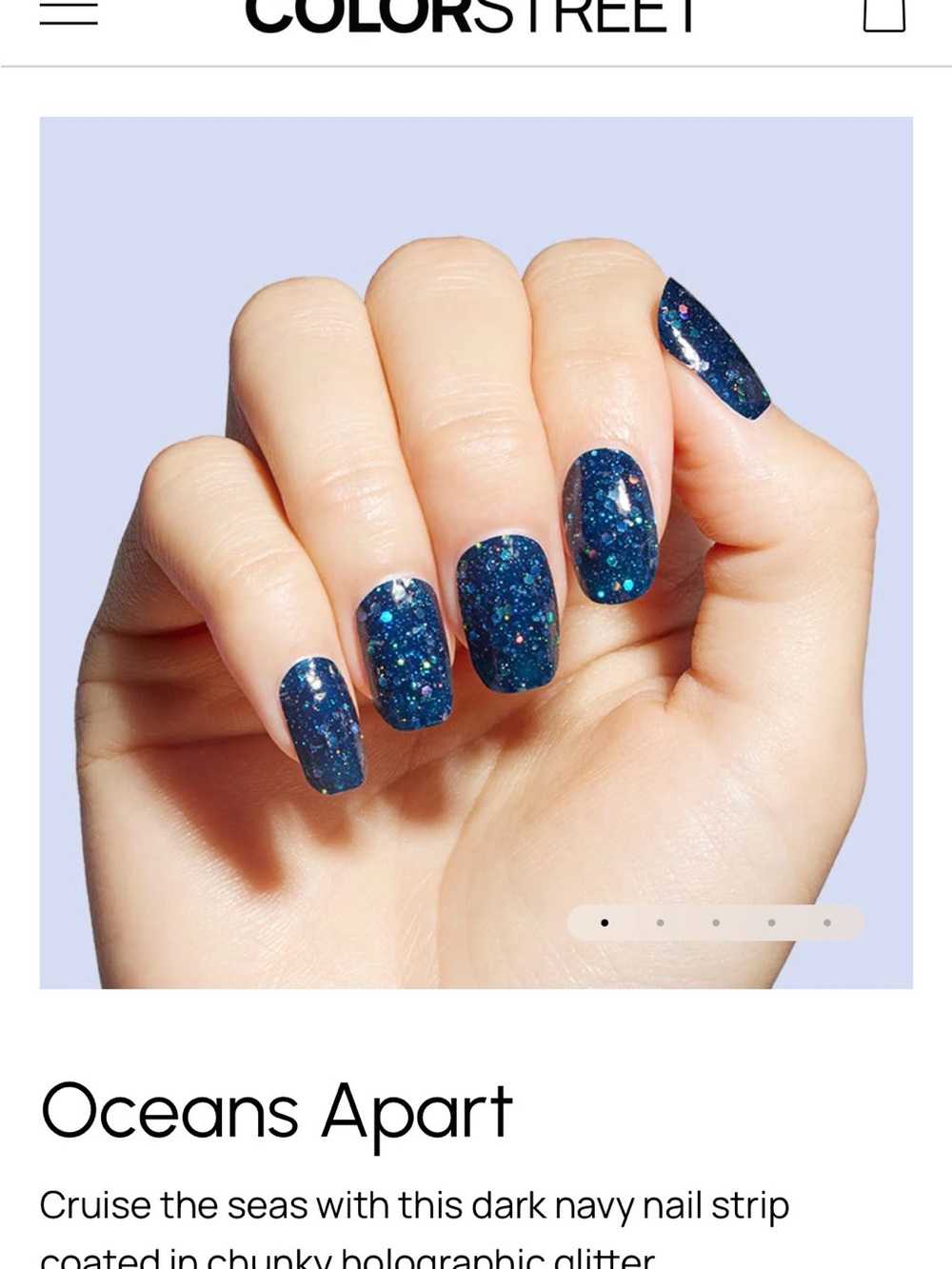 Color Street Oceans Apart Glitter Nail Strips